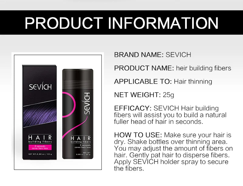 Sevich Hair Building Fibers – Thicken & Conceal